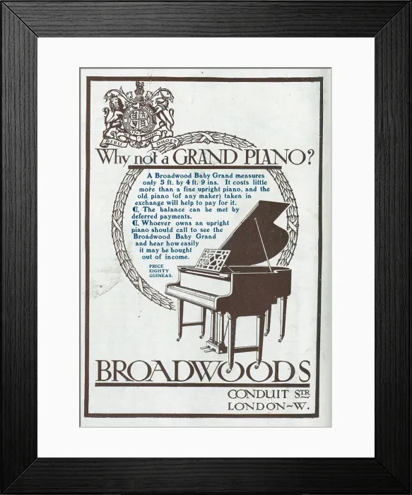 Framed Print : Avert for Broadwood Pianos Framed Print : Avert for Broadwood Pianos