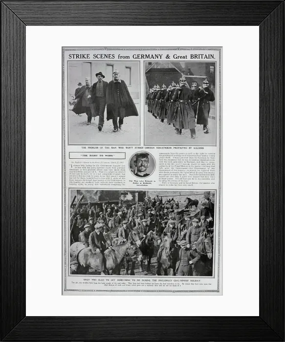 Framed Print : Strike scenes in Germany and Britain Framed Print : Strike scenes in Germany and Britain