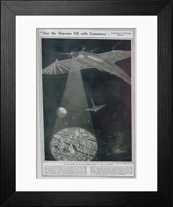 Framed Print : Futuristic airplane flying over St Pauls Framed Print : Futuristic airplane flying over St Pauls