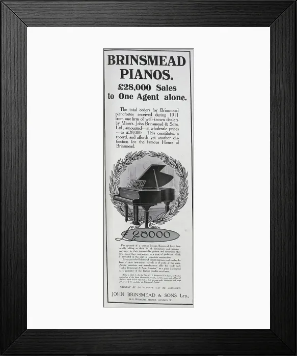 Framed Print : Brinsmead Pianos advert Framed Print : Brinsmead Pianos advert