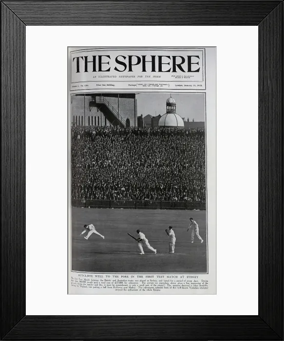 Framed Print : Herbert Sutcliffe, English Cricketer - The Ashes, Sydney Framed Print : Herbert Sutcliffe, English Cricketer - The Ashes, Sydney