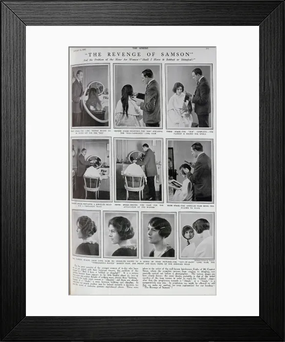 Framed Print : A Woman having a haircut Framed Print : A Woman having a haircut