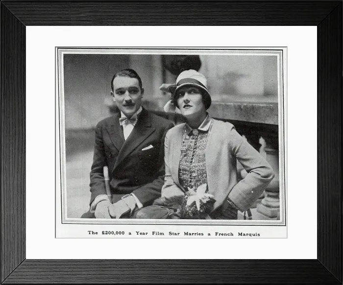 Framed Print : Actress Gloria Swanson and her husband Framed Print : Actress Gloria Swanson and her husband