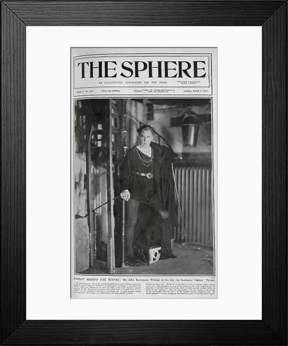 Framed Print : Barrymore's Hamlet production Framed Print : Barrymore's Hamlet production