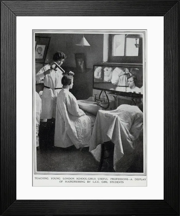 Framed Print : Teaching hair dressing Framed Print : Teaching hair dressing