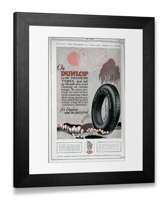 Framed Print : Dunlop tyres advert Framed Print : Dunlop tyres advert