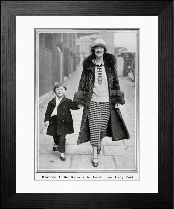 Framed Print : Beatrice Lillie and her son Framed Print : Beatrice Lillie and her son