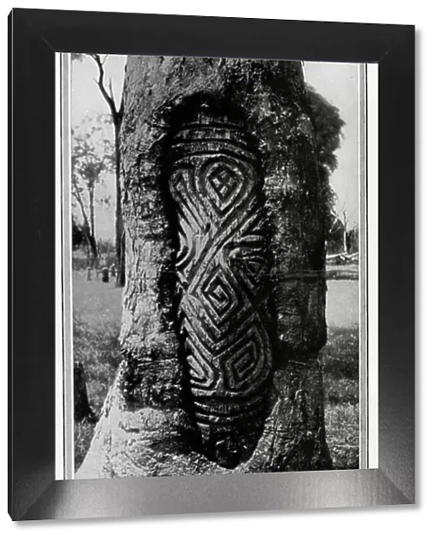 A grave tree carving