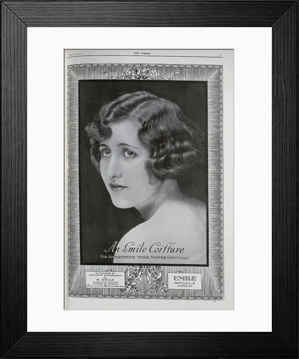 Framed Print : Advert for Emile Coiffure hairdressing Framed Print : Advert for Emile Coiffure hairdressing