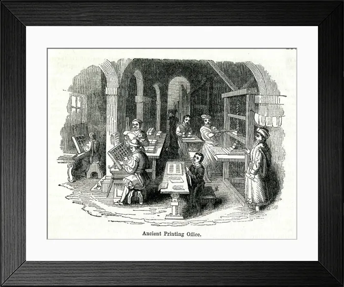Framed Print : Ancient printing office Framed Print : Ancient printing office