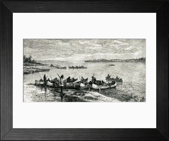 Framed Print : Native American canoe brigade Framed Print : Native American canoe brigade