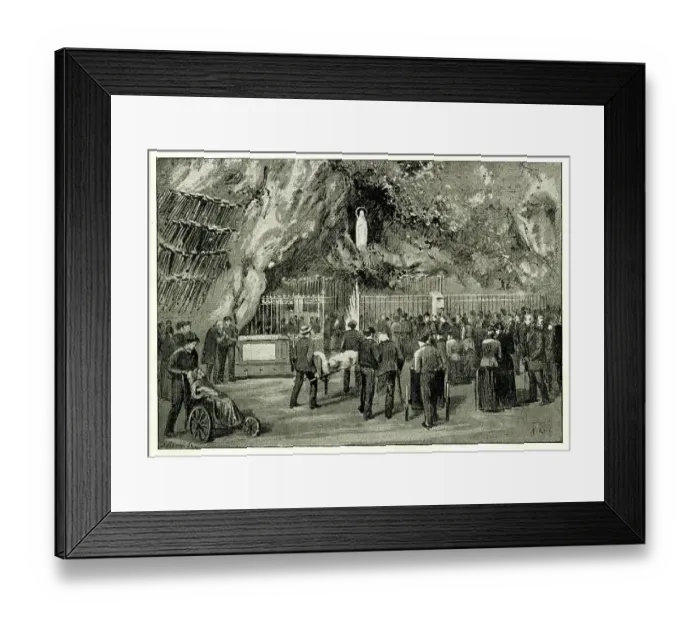 Framed Print : Invalids at the Grotto of the Apparition, Lourdes, France Framed Print : Invalids at the Grotto of the Apparition, Lourdes, France