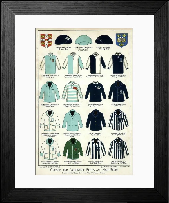 Framed Print : Oxford and Cambridge Blues and Half-Blues Framed Print : Oxford and Cambridge Blues and Half-Blues