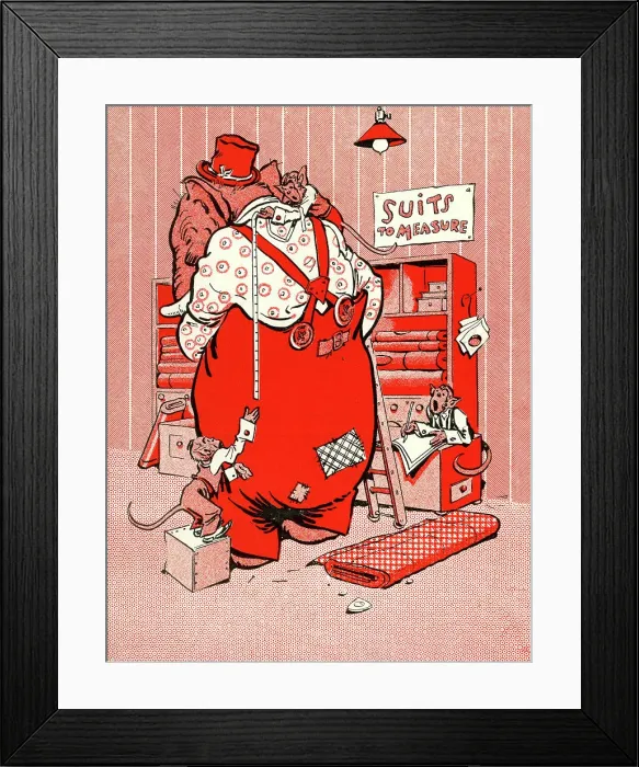 Framed Print : A Big Order, Measuring Mr Jumbo for a New Suit Framed Print : A Big Order, Measuring Mr Jumbo for a New Suit