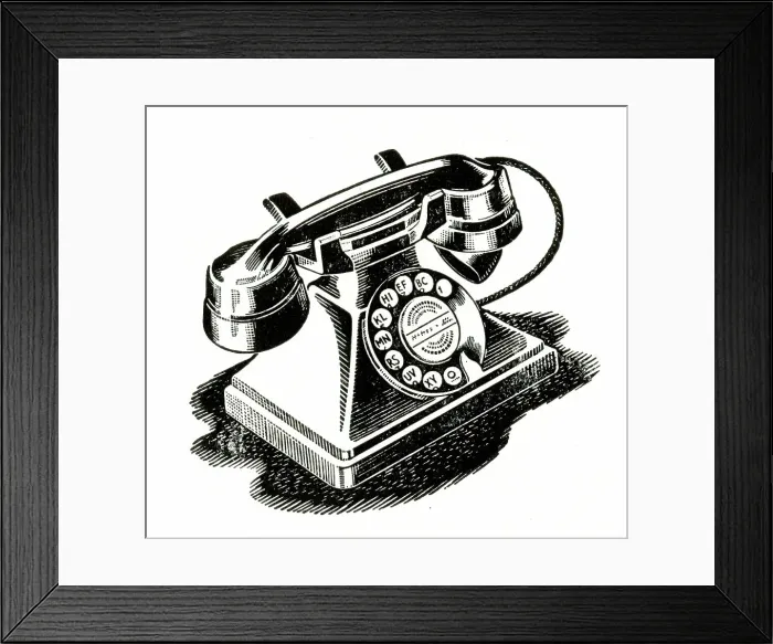 Framed Print : GPO Bakelite telephone with dial Framed Print : GPO Bakelite telephone with dial