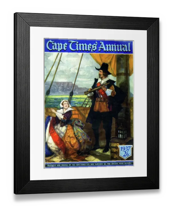 Framed Print : Cover design, Cape Times Annual, Jan Van Riebeeck Framed Print : Cover design, Cape Times Annual, Jan Van Riebeeck