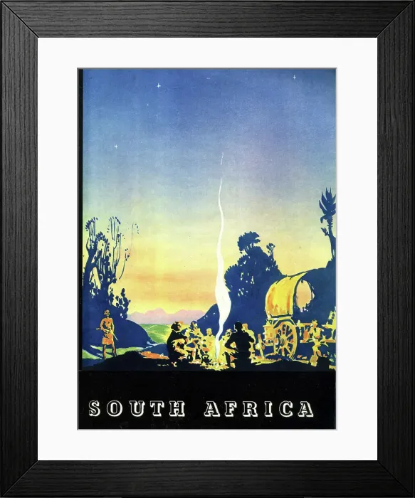 Framed Print : Travel advert, South Africa Framed Print : Travel advert, South Africa