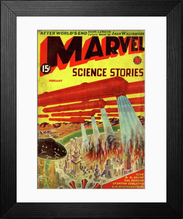 Framed Print : Cover design, Marvel Science Stories Framed Print : Cover design, Marvel Science Stories