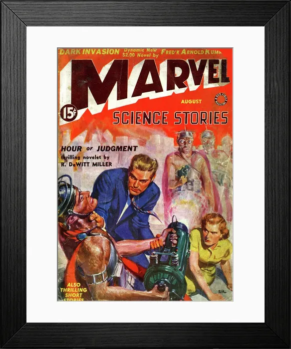 Framed Print : Cover design, Marvel Science Stories Framed Print : Cover design, Marvel Science Stories