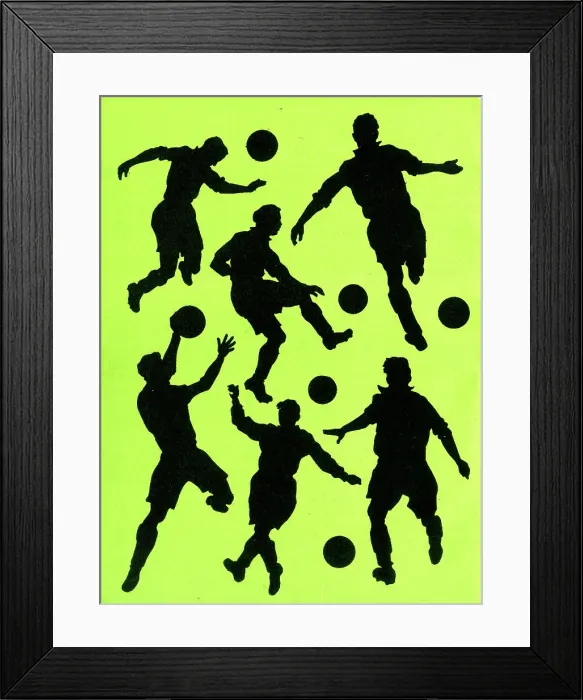 Framed Print : Footballer silhouettes Framed Print : Footballer silhouettes