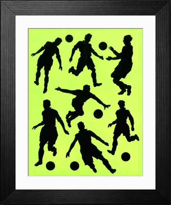 Framed Print : Footballer silhouettes Framed Print : Footballer silhouettes