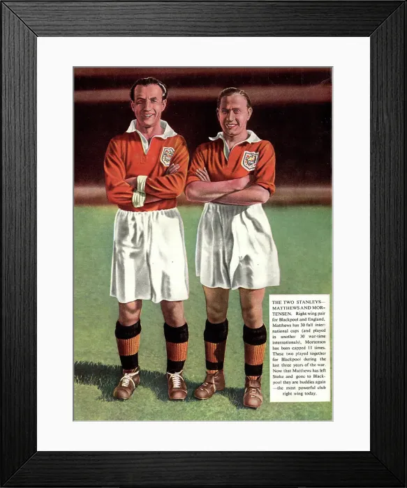 Framed Print : Stanley Matthews and Stanley Mortensen, footballers Framed Print : Stanley Matthews and Stanley Mortensen, footballers