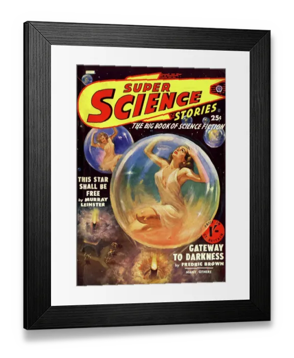 Framed Print : Cover design, Super Science Stories Framed Print : Cover design, Super Science Stories