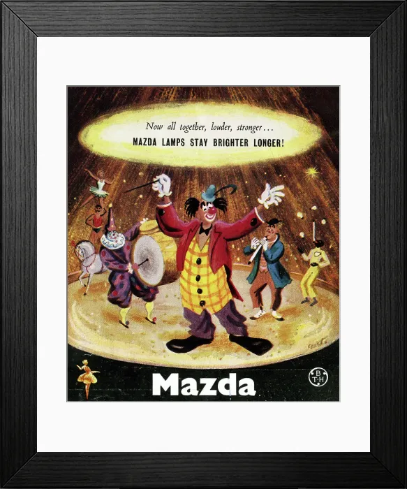 Framed Print : Advert, Mazda light bulbs and lamps Framed Print : Advert, Mazda light bulbs and lamps