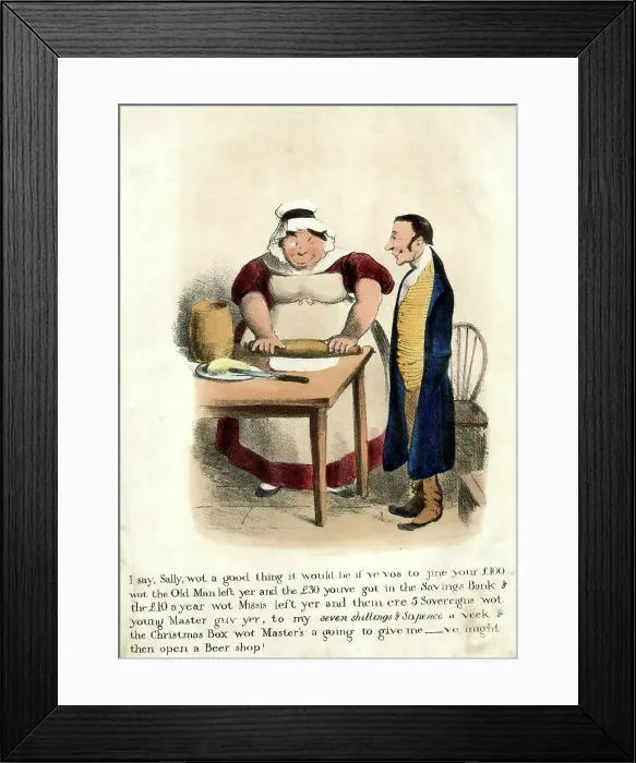 Framed Print : Georgian cartoon, money for a beer shop Framed Print : Georgian cartoon, money for a beer shop