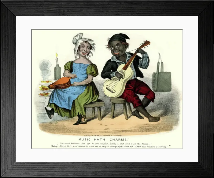 Framed Print : Georgian cartoon, Music Hath Charms Framed Print : Georgian cartoon, Music Hath Charms
