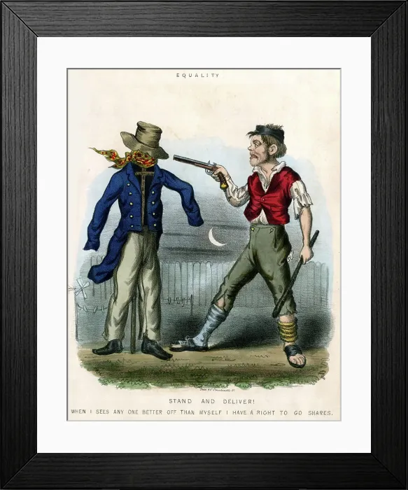 Framed Print : Georgian cartoon, Equality - Stand and Deliver! Framed Print : Georgian cartoon, Equality - Stand and Deliver!