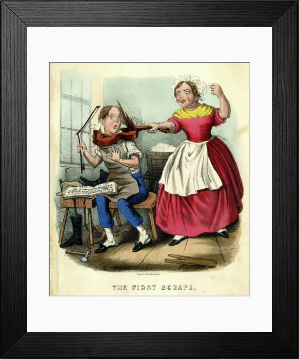 Framed Print : Georgian cartoon, The First Scrape Framed Print : Georgian cartoon, The First Scrape