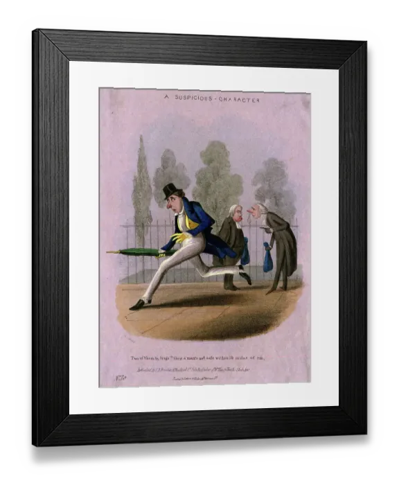 Framed Print : Georgian cartoon, A Suspicious Character Framed Print : Georgian cartoon, A Suspicious Character