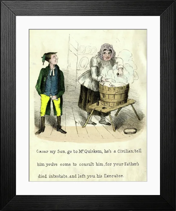 Framed Print : Georgian cartoon, mother and son Framed Print : Georgian cartoon, mother and son