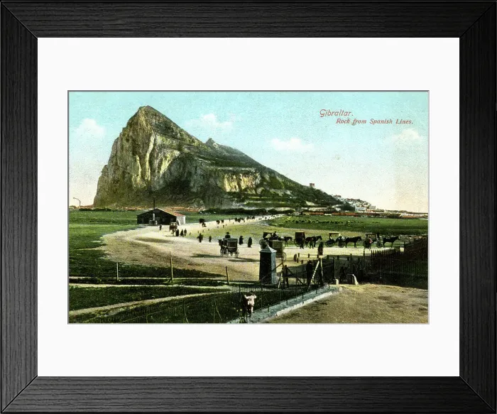 Framed Print : View of the Rock from Spanish Lines, Gibraltar Framed Print : View of the Rock from Spanish Lines, Gibraltar