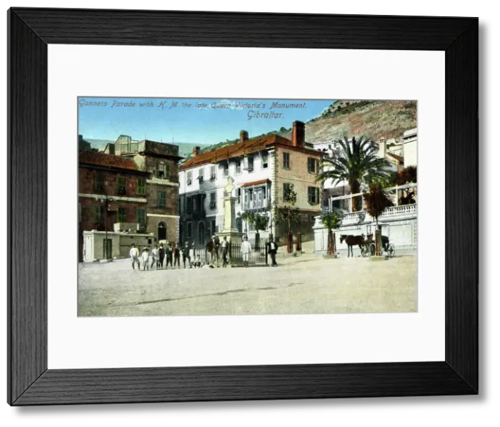 Framed Print : Gunners Parade with Queen Victoria Monument, Gibraltar Framed Print : Gunners Parade with Queen Victoria Monument, Gibraltar