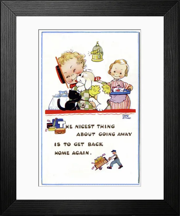 Framed Print : Coming home postcard, Mabel Lucie Attwell Framed Print : Coming home postcard, Mabel Lucie Attwell