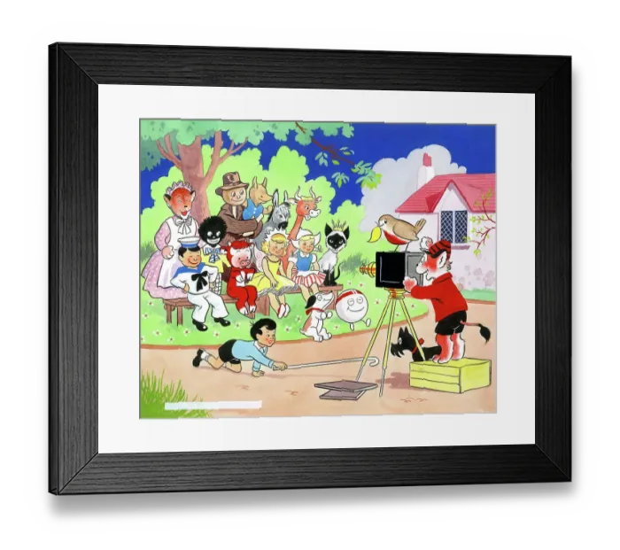 Framed Print : Toytown family posing for Mr Lion the photographer Framed Print : Toytown family posing for Mr Lion the photographer