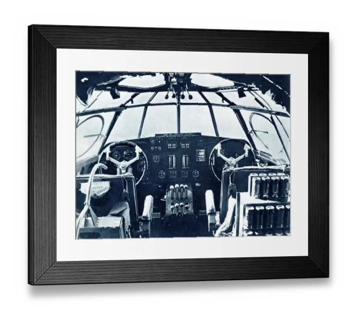 Framed Print : Controls of RAF Short Sunderland Flying Boat, WW2 Framed Print : Controls of RAF Short Sunderland Flying Boat, WW2