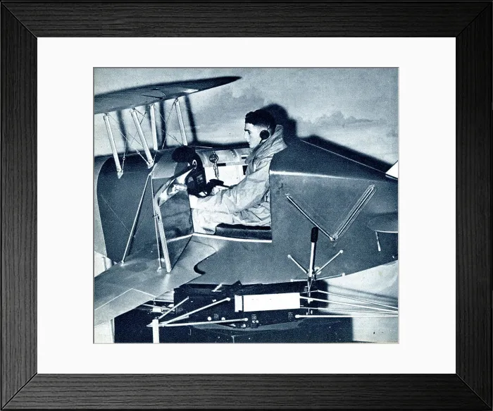 Framed Print : RAF cadet learning on a link trainer, WW2 Framed Print : RAF cadet learning on a link trainer, WW2