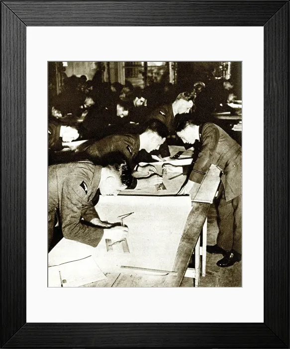 Framed Print : RAF cadets in the Navigation Class, WW2 Framed Print : RAF cadets in the Navigation Class, WW2