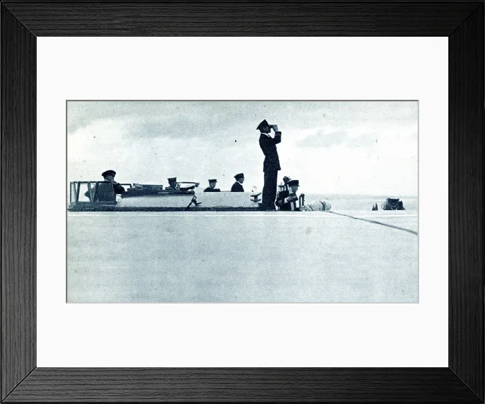 Framed Print : RAF lookout on flight deck of aircraft carrier, WW2 Framed Print : RAF lookout on flight deck of aircraft carrier, WW2