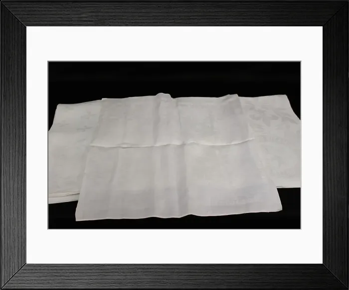 Framed Print : Cunard and Union Castle, damask tablecloths Framed Print : Cunard and Union Castle, damask tablecloths
