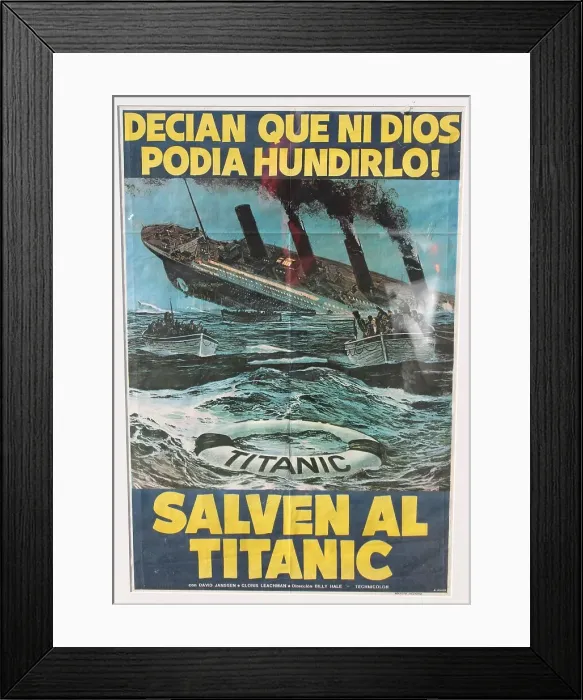 Framed Print : RMS Titanic - poster, Spanish version of SOS Titanic film Framed Print : RMS Titanic - poster, Spanish version of SOS Titanic film