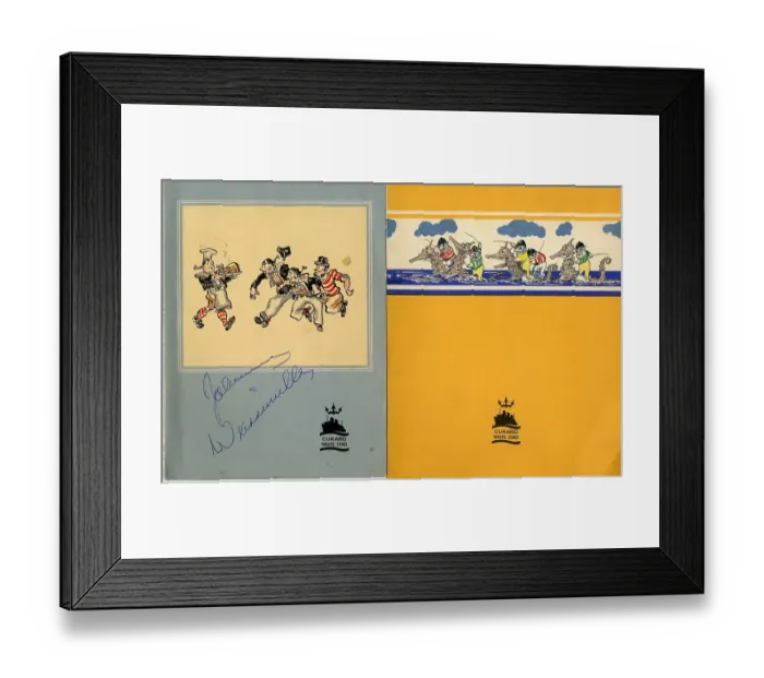 Framed Print : Menus from RMS Queen Mary Framed Print : Menus from RMS Queen Mary