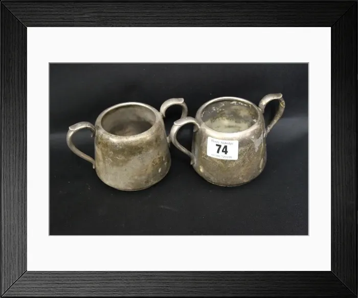 Framed Print : Cunard Line - two Elkington plate sugar bowls Framed Print : Cunard Line - two Elkington plate sugar bowls