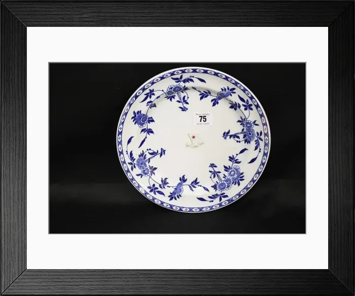 Framed Print : Red Star Line - Minton, Second Class, Delft dinner plate Framed Print : Red Star Line - Minton, Second Class, Delft dinner plate
