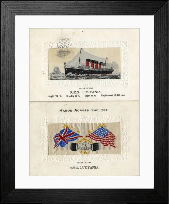 Framed Print : Silk postcards, RMS Lusitania Framed Print : Silk postcards, RMS Lusitania