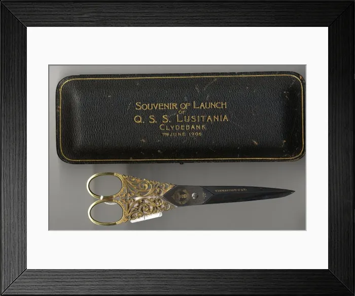 Framed Print : QSS Lusitania - souvenir of launch Framed Print : QSS Lusitania - souvenir of launch