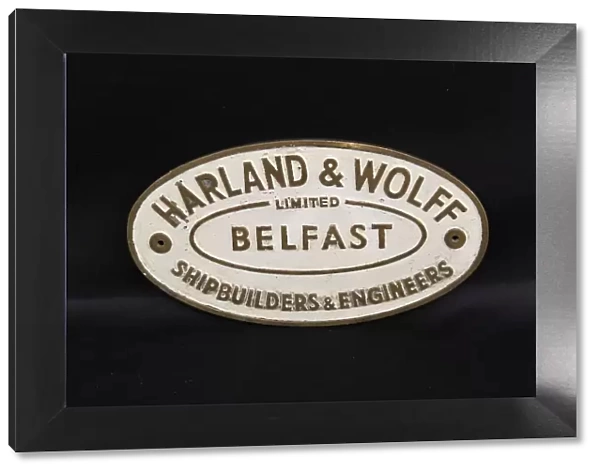Brass plaque, Harland & Wolff, Belfast